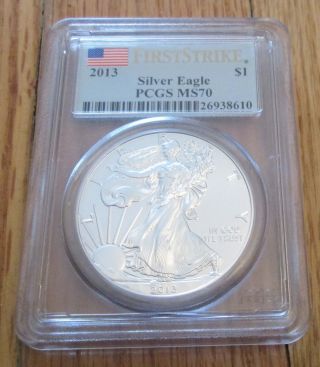 2013 Silver Eagle Pcgs Ms 70 First Strike Perfect Bu Eagle Investment photo