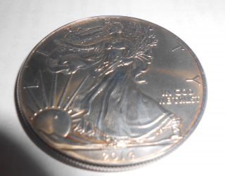 2014 1 Oz American Eagle Antique Finish Coin.  999 Fine Silver photo