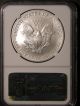 2007w Ngc Ms69 State American Silver Eagle.  999 Pure Silver Eagle Y / Star Silver photo 1