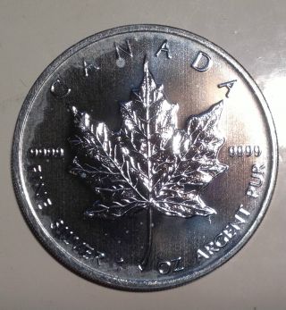 Canada 2009 1oz Pure Silver Bullion Coin - Maple 9999 Fine photo