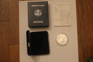 2003 Silver Eagle Proof W/ Box And photo