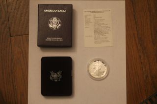 1991 Silver Eagle Proof W/box And photo