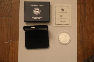 2011 Silver Eagle Proof W/original Box And photo