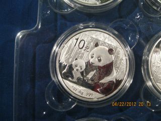 2012 10 Yuan Chinese Silver Panda 1 Oz. photo