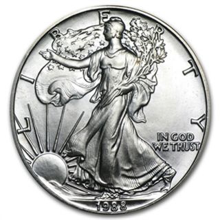 1988 Silver American Eagle Bu photo