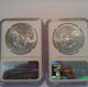 (2) 2014 - S American Silver Eagles (er) Ngc - Ms 70 Silver photo 1