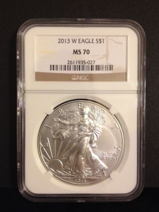 2013 W American $1 Silver Eagle Ngc Ms70 photo