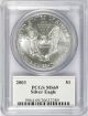 2003 Silver Eagle Pcgs Ms69 $1 John M.  Mercanti Signature Silver photo 1