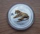 2010 Australian 1 Oz Gilded Silver Lunar Year Of The Tiger Coin (from Tube) Silver photo 4