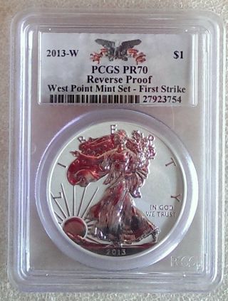 2013 W Silver Eagle Reverse Proof West Point Pcgs Pr70 First Strike photo