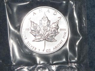 1996 Canada Silver Maple Leaf Brilliant Uncirculated.  9999 Fine B7103l photo