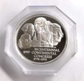 1775 - 1975 2nd Continental Congress Achievements Proof Sterling Silver Coin 925 photo