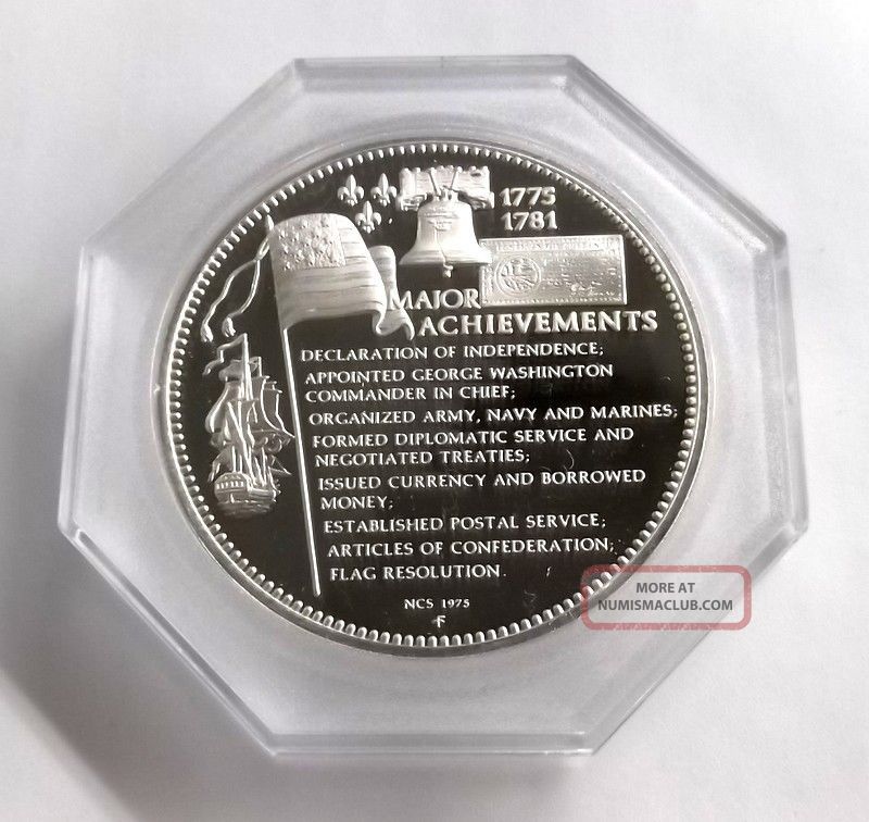 1775 1975 2nd Continental Congress Achievements Proof Sterling Silver