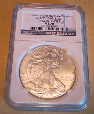 2012 - (s) Ngc Ms70 American Silver Eagle First Releases photo