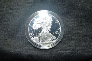 2001 - W 1 Oz.  99.  9% Silver American Eagle Proof.  West Point Uc Mib W/coa photo