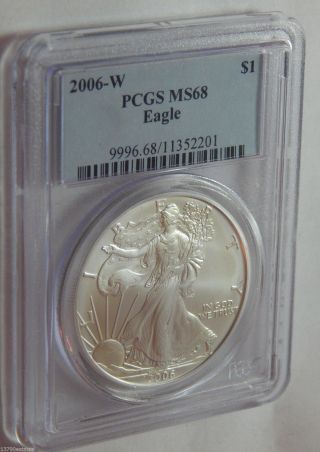 2006 - W Us Burnished American Silver Eagle Coin - Pcgs Ms68 photo
