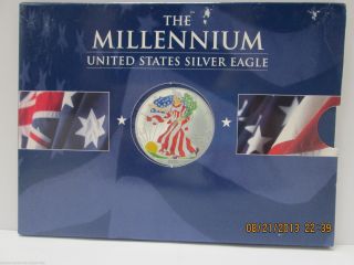 The Millennium United States Perth 2000 American Silver Eagle Dollar 1.  999 photo