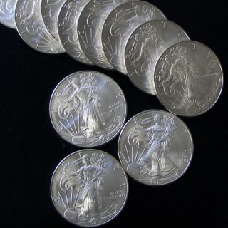American Silver Eagle Silver $1 Coin.  2010,  2011,  2012 photo