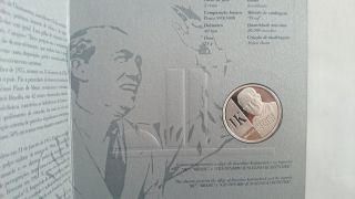 Silver Coin Of Brazil Commemorative Of President Juscelino Kubitschek photo