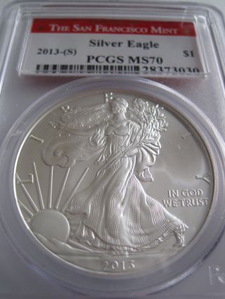 2013 (s) 1 Oz Silver American Eagle Pcgs Ms 70 photo