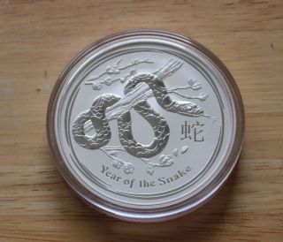 2013 Australian 5 Oz Silver Lunar Year Of The Snake Coin photo