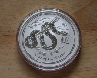 2013 Australian 10 Oz Silver Lunar Year Of The Snake Coin photo