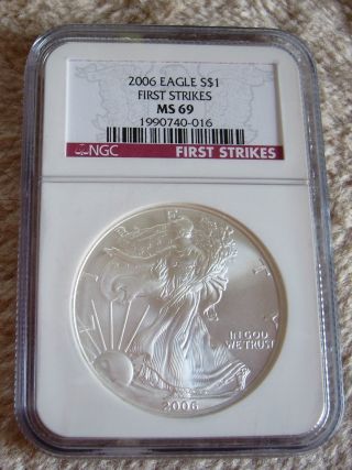 2006 1oz.  999 Silver American Eagle Certified Ngc Ms69 First Strike Red Label photo