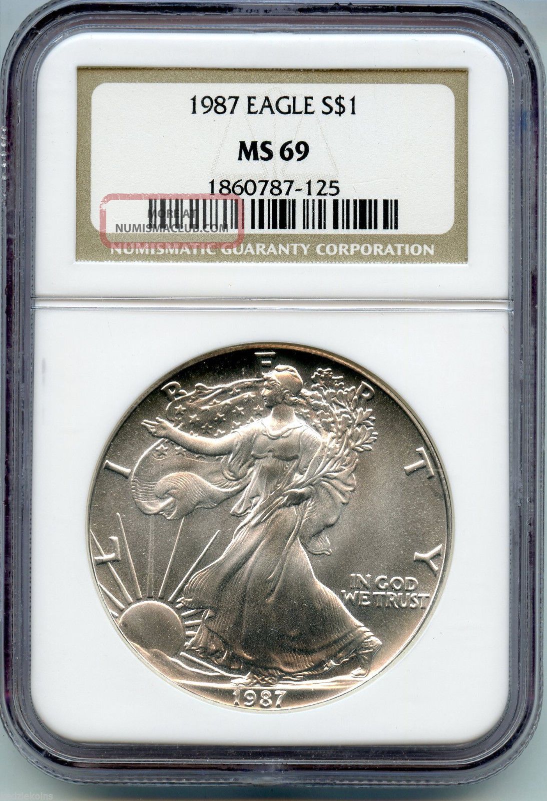 1987 Ngc Ms 69 American Eagle Silver Dollar Coin 1 Oz Troy S1s Kr940 1987-ngc-ms-69-american-eagle-silver-dollar-coin-1-oz-troy-s1s-kr940
