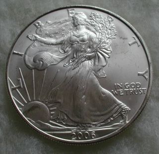 2006 Silver Eagle,  $1 Coin,  1 Oz Silver,  Bu photo