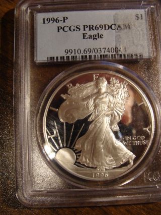 1996 - P Silver Eagle - Pcgs Proof 69 photo