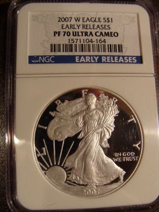 2007 - W Silver Eagle - Ngc Proof 70 Early Release photo