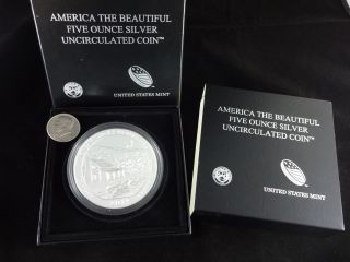2014 - P America The 5oz Silver Uncirculated Coin,  Great Smoky Mountain photo
