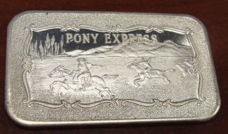 Mother Lode Pony Express Silver Art Bar Bullion 1oz Vintage.  999 Peml photo