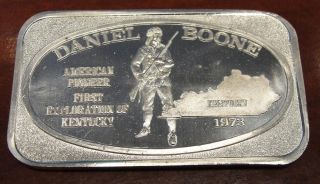1973 Daniel Boone Pioneer United States Silver Corp.  999 1 Oz Bullion Dbsc photo