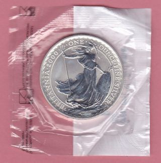2000 Britannia 2 Pound Coin From The Royal 1 Oz Silver Bu photo