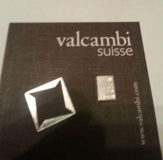 Valcambi Suisse 1 Gram Silver Bar photo