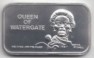 The Queen Of Watergate Martha Mitchell.  999 Silver Art Bar Collectible photo