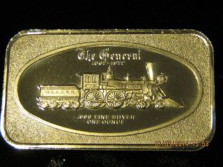 Rare 1 Oz. .  999 Fine Silver - Madison - The General Locomotive Art Bar photo