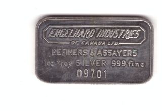 . 999 Silver Art Bar - Vintage Ingot 1 Oz - Engelhard Industries,  Numbered photo
