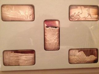 5.  999 Fine Silver Proof One Troy Ounce Silver Bar Ingots From Hamilton photo