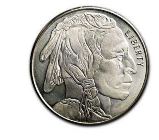 1 Oz.  999 Fine Silver Buffalo/indian Round Coin Golden State photo