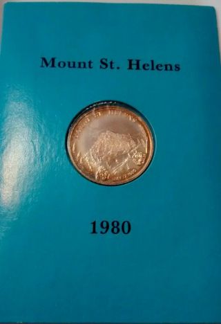 Rare Vintage Crown Mount Saint Helens 1 Oz Silver Round 141/5000 photo