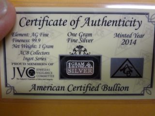 1 Gram.  999 Pure Silver Bullion - 1gr.  999 Silver Bar Fast photo