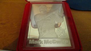 Danbury Mark Mcgwire.  999 Fine Silver Proof 8oz Baseball Card W/ Case photo