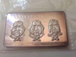 Nixon Watergate 3.  3 Troy Ounce.  999 Silver Bar Originally 1973 photo