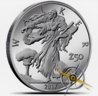 2013 Zombucks Walker Zombie Apocalypse 1 Oz Coin.  999 Fine Silver Liberty Round photo