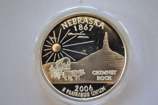 2006 State Of Nebraska 1oz Troy.  999 Silver Statehood Replica Round Bu Cond photo