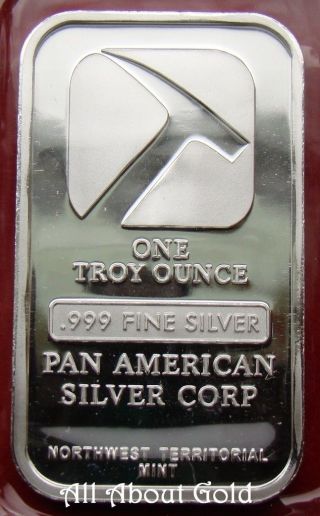 Silver Art Bar 1 Oz Nwt Pan American Hammer Logo Mirror - Like.  999 Fine Troy Bu photo