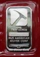 Silver Art Bar 1 Oz Nwt Pan American Hammer Logo Mirror - Like.  999 Fine Troy Bu Silver photo 2