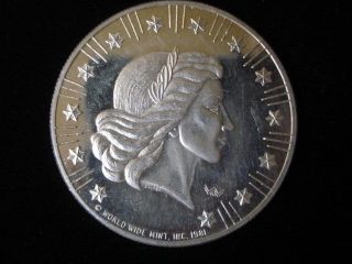 1 Oz World Wide (liberty) American Eagle Silver Round.  999 Fine photo